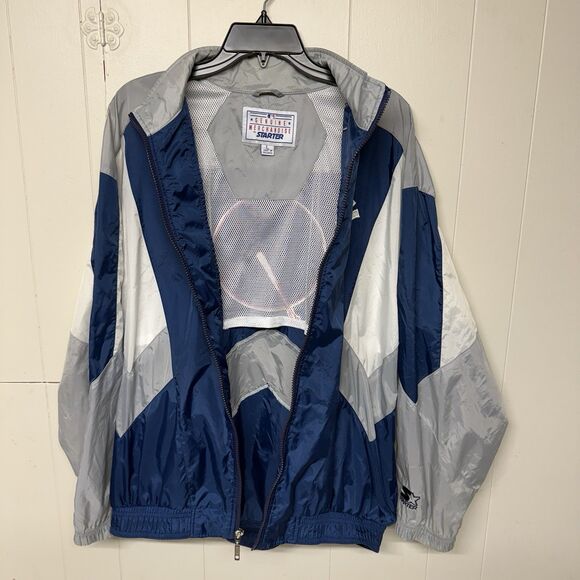 Vtg 90s New York Yankees MLB Starter Full Zip Windbreaker Light Jacket Men L EUC - Picture 5 of 12